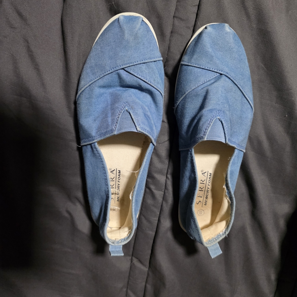 Serra Light Blue Canvas Slip-On Shoe